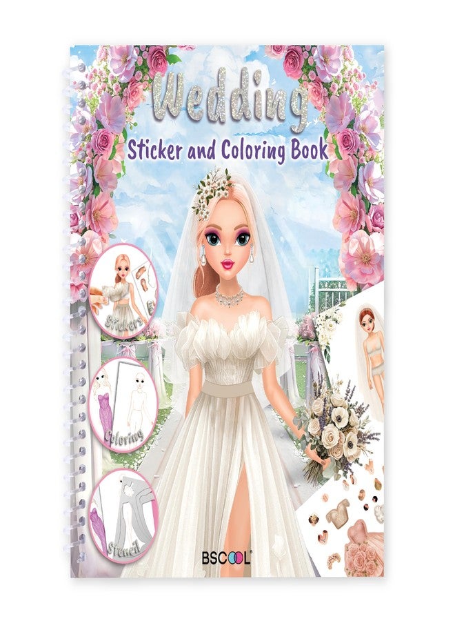 BSCOOL Wedding Sticker Dress Up, Coloring Book with Dress Design Activities.Fashion Design Sketchbook for Kids 5 and up. Little Designer Creativity Book. Christmas Gift for Girls - Image 1